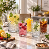 1.44L Diamond Pattern Jug and Highball Glasses Set