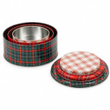 Round Christmas Cookie Tins Set of 3