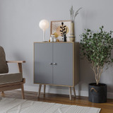FRESCO 2 Door Storage Cabinet w/ Scandinavian Style Legs