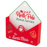Christmas Tin Letter Holder Santa Post Box