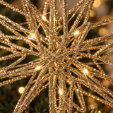 Gold LED Christmas Tree Topper Battery Powered Warm White