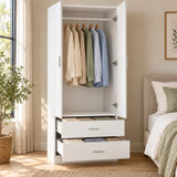 Freestanding 2 Door Wardrobe and 2 Drawers