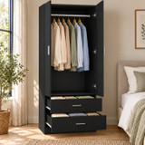 Freestanding 2 Door Wardrobe and 2 Drawers