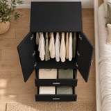 Freestanding 2 Door Wardrobe and 2 Drawers