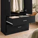 Freestanding 2 Door Wardrobe and 2 Drawers