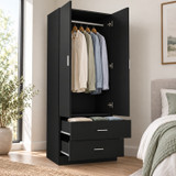 Freestanding 2 Door Wardrobe and 2 Drawers