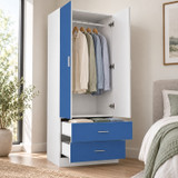 Freestanding 2 Door Wardrobe and 2 Drawers