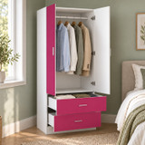 Freestanding 2 Door Wardrobe and 2 Drawers