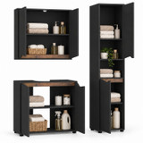 SICILY 3 Piece Bathroom Storage Set Wall Under Sink Tall