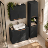 SICILY 3 Piece Bathroom Storage Set Wall Under Sink Tall