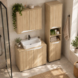SICILY 3 Piece Bathroom Storage Set Wall Under Sink Tall