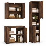 SICILY 3 Piece Bathroom Storage Set Wall Under Sink Tall