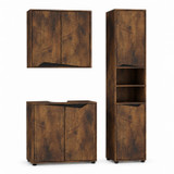 SICILY 3 Piece Bathroom Storage Set Wall Under Sink Tall