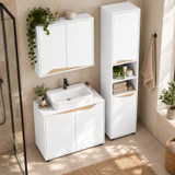 SICILY 3 Piece Bathroom Storage Set Wall Under Sink Tall