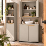 SICILY 140cm 3 Piece Bathroom Set Wall Unit Under Sink Tower