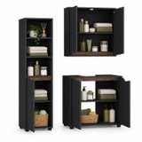 SICILY 140cm 3 Piece Bathroom Set Wall Unit Under Sink Tower