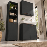 SICILY 140cm 3 Piece Bathroom Set Wall Unit Under Sink Tower