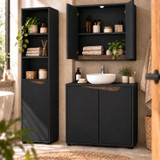 SICILY 140cm 3 Piece Bathroom Set Wall Unit Under Sink Tower