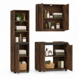 SICILY 140cm 3 Piece Bathroom Set Wall Unit Under Sink Tower