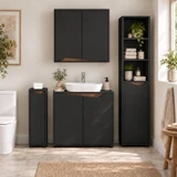 4 Piece Bathroom Cabinet Set Wall Under Sink Tall Storage