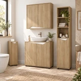 4 Piece Bathroom Cabinet Set Wall Under Sink Tall Storage