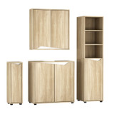 4 Piece Bathroom Cabinet Set Wall Under Sink Tall Storage