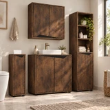 4 Piece Bathroom Cabinet Set Wall Under Sink Tall Storage