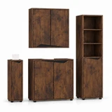 4 Piece Bathroom Cabinet Set Wall Under Sink Tall Storage