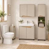 SICILY 4 Piece Bathroom Furniture Set Sink Cabinet Wall Unit