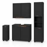 SICILY 4 Piece Bathroom Furniture Set Sink Cabinet Wall Unit