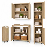 SICILY 4 Piece Bathroom Furniture Set Sink Cabinet Wall Unit