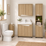 SICILY 4 Piece Bathroom Furniture Set Sink Cabinet Wall Unit