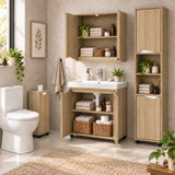 SICILY 4 Piece Bathroom Furniture Set Sink Cabinet Wall Unit