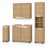 SICILY 4 Piece Bathroom Furniture Set Sink Cabinet Wall Unit