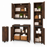 SICILY 4 Piece Bathroom Furniture Set Sink Cabinet Wall Unit