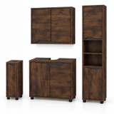 SICILY 4 Piece Bathroom Furniture Set Sink Cabinet Wall Unit