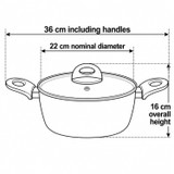 FORGECROSS 22cm Black Non-Stick Aluminium Casserole Pot