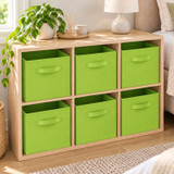 Set of 6 27cm Collapsible Fabric Cube Boxes