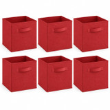 Set of 6 27cm Collapsible Fabric Cube Boxes