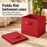 Set of 6 27cm Collapsible Fabric Cube Boxes