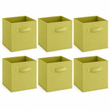 Set of 6 27cm Collapsible Fabric Cube Boxes