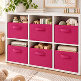 Set of 6 27cm Collapsible Fabric Cube Boxes