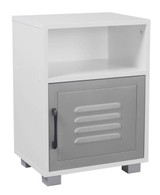 Industrial Wooden Bedside Cabinet with Metal-Door