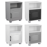 Industrial Wooden Bedside Cabinet with Metal-Door