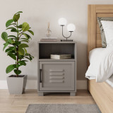 Industrial Wooden Bedside Cabinet with Metal-Door