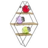 Diamond-Shaped Hanging Wall Shelf