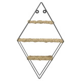 Diamond-Shaped Hanging Wall Shelf