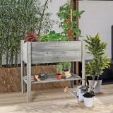 Garden Wooden Plant Box with Storage Shelf