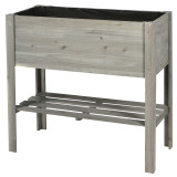 Garden Wooden Plant Box with Storage Shelf
