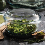 Set of 2 Pasabahce Glass Round Large Casserole